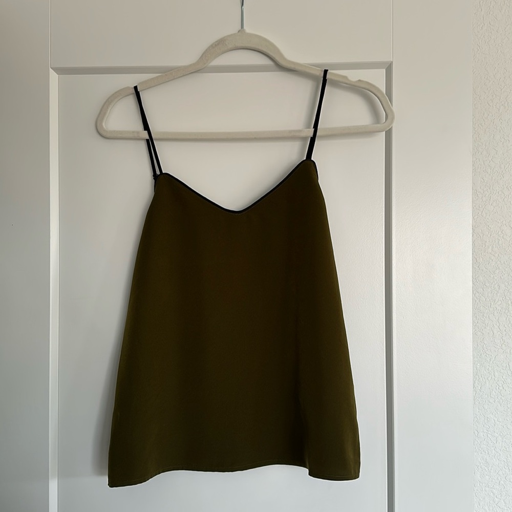 Dark green Scotch & Soda flowy tank with black trim